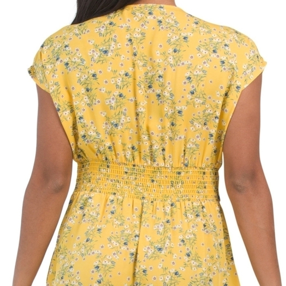 Max Studio V Neck Floral Print Hi-low Dress - Picture 4 of 6